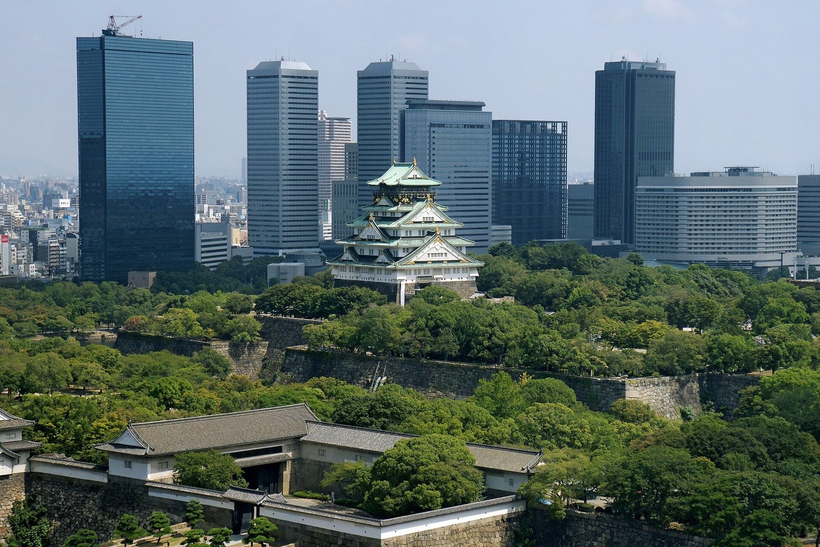 Osaka Castle surrounded by its grounds